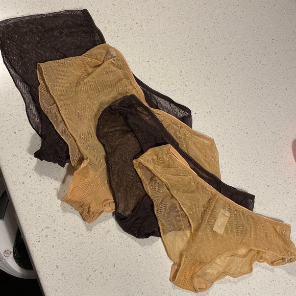 BODAS mesh sheer panty nude brown size 6 lot - Picture 1 of 2